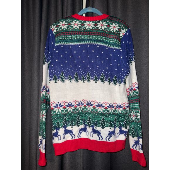 Ugly Christmas Sweater Xmas Size Medium Beer - Picture 3 of 3
